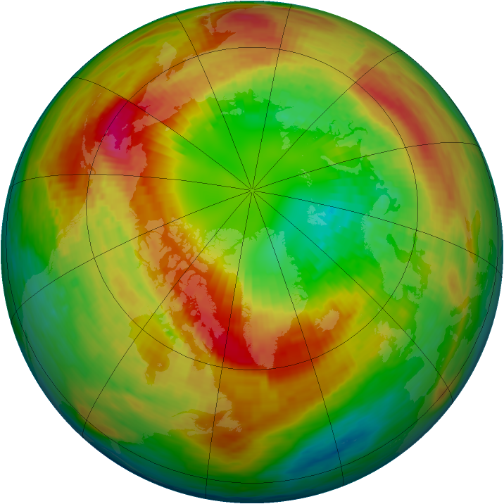 Arctic ozone map for 02 March 1994